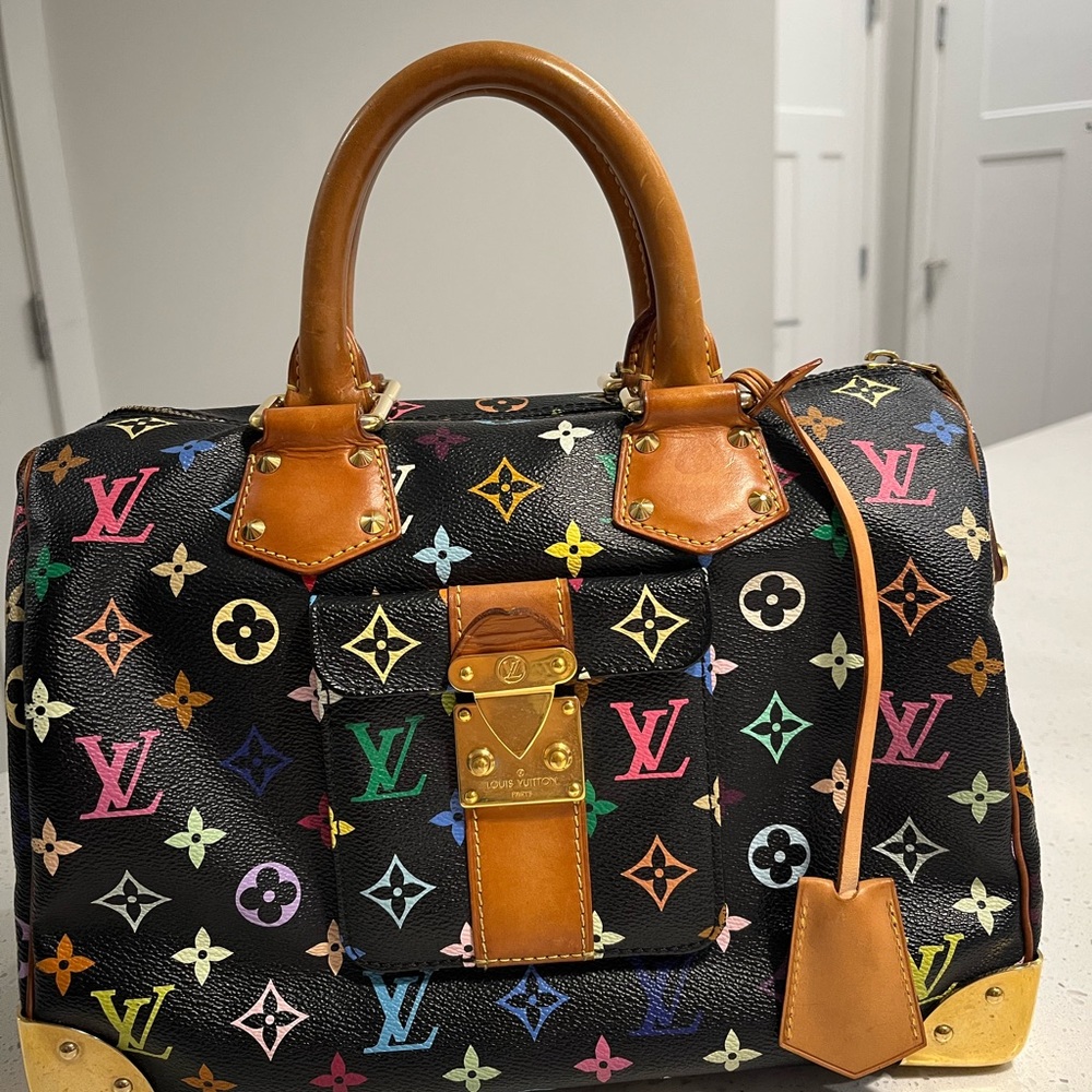 Louis Vuitton black Multicolor speedy 30